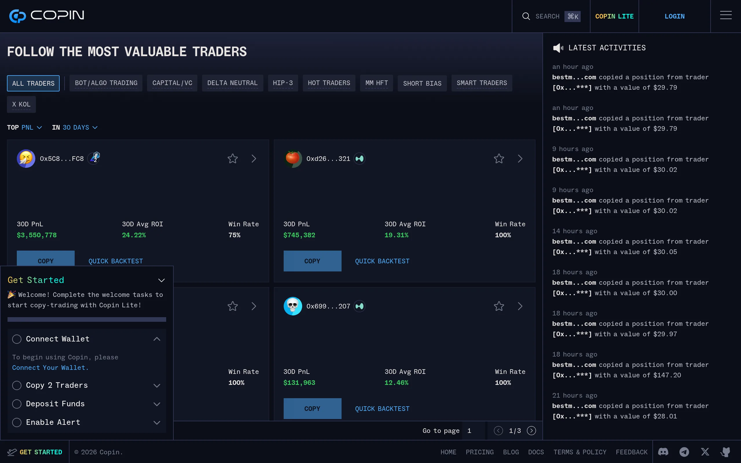 Copin.io — copy trading analytics and leaderboards